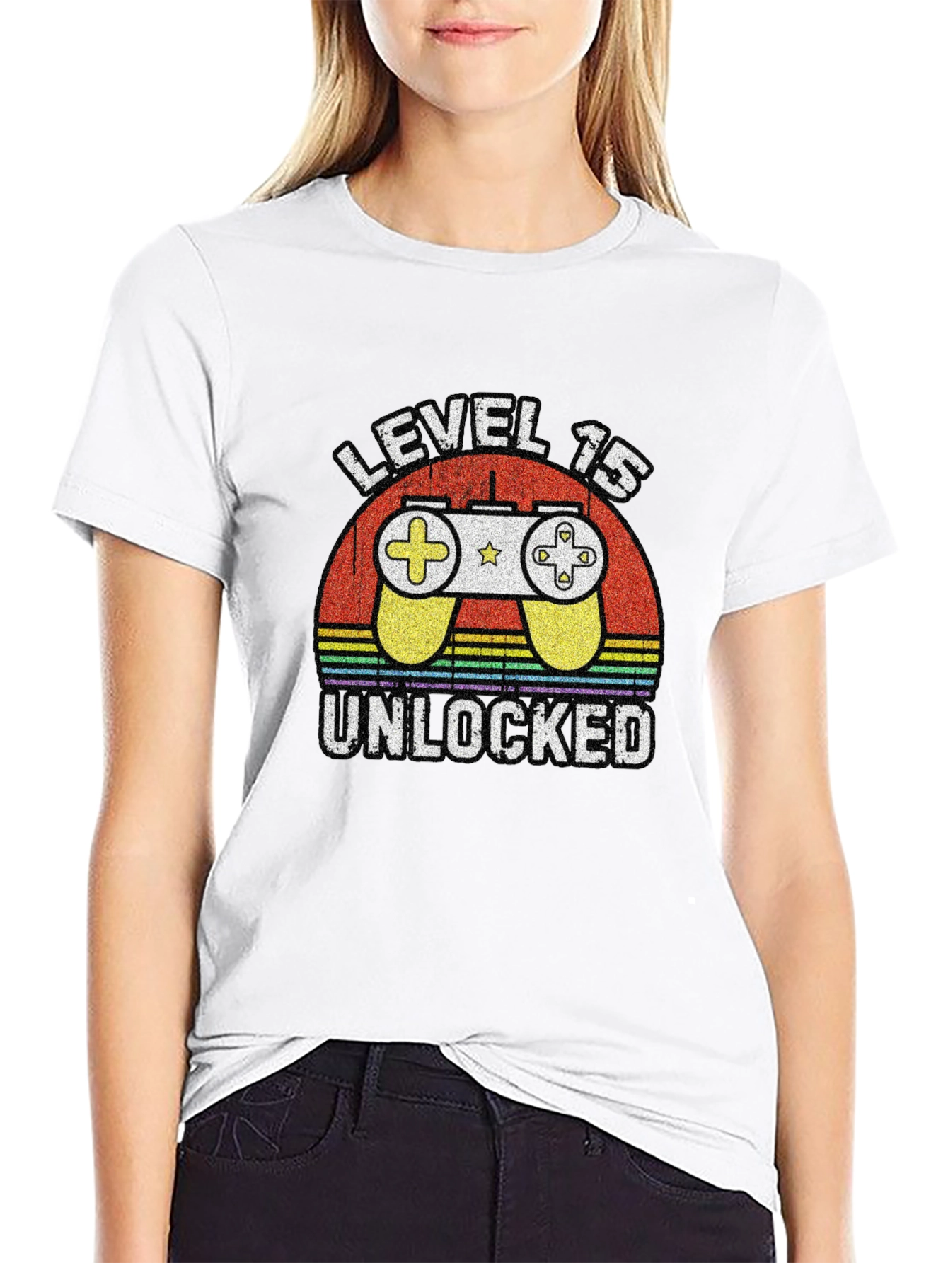Level 15 Unlocked Gamer T-Shirt Birthday Gift