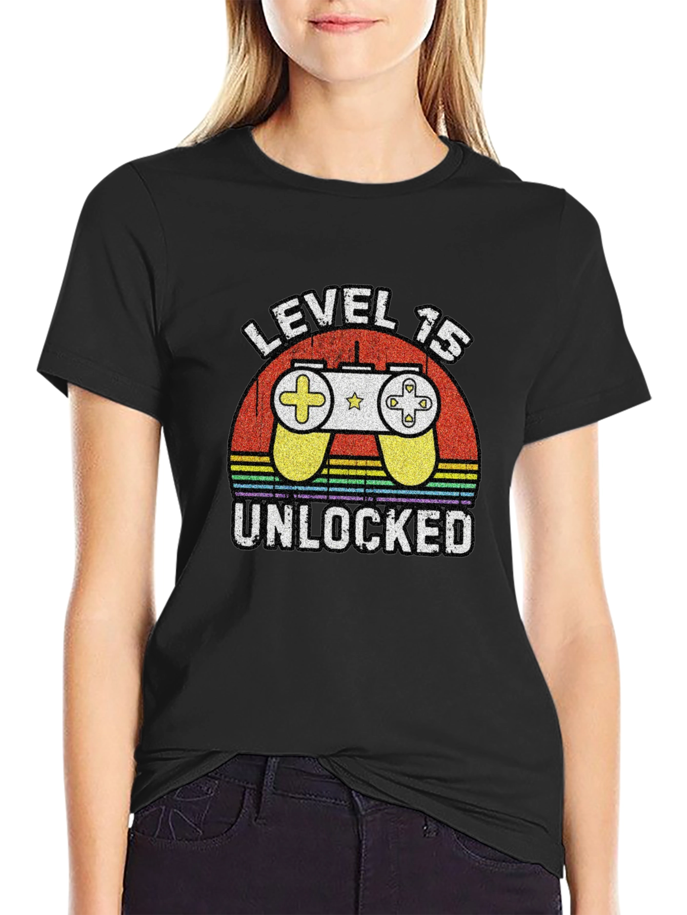 Level 15 Unlocked Gamer T-Shirt Birthday Gift