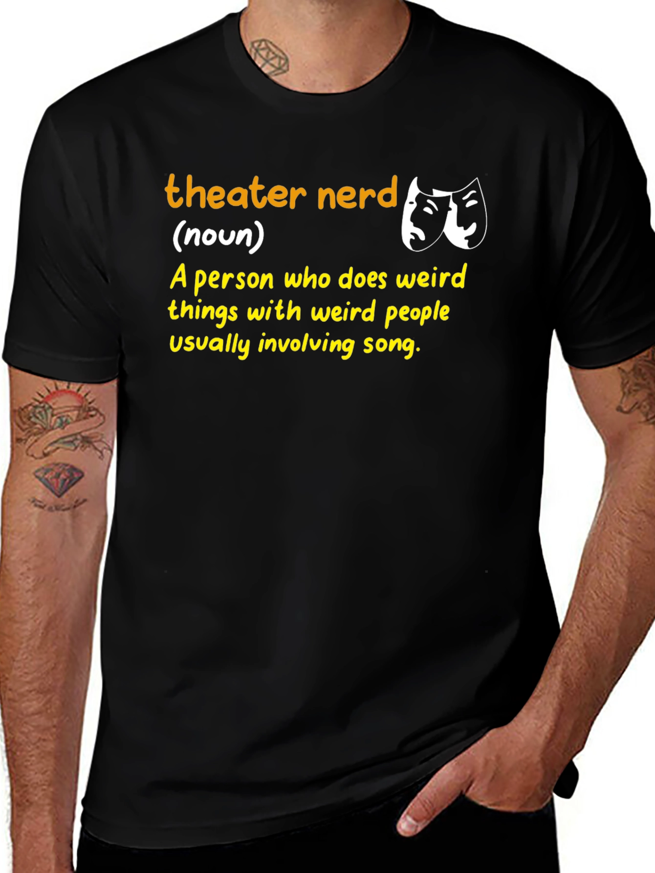 Theater Nerd Definition Black T-Shirt