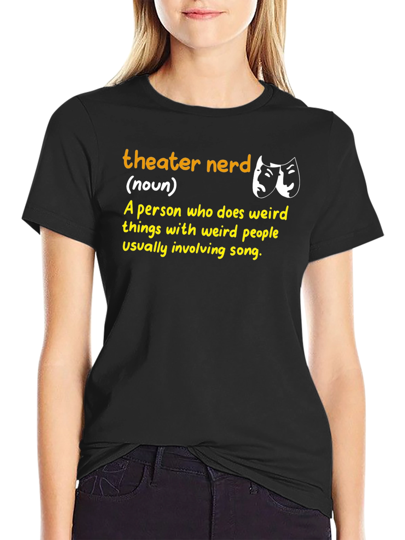 Theater Nerd Definition Black T-Shirt