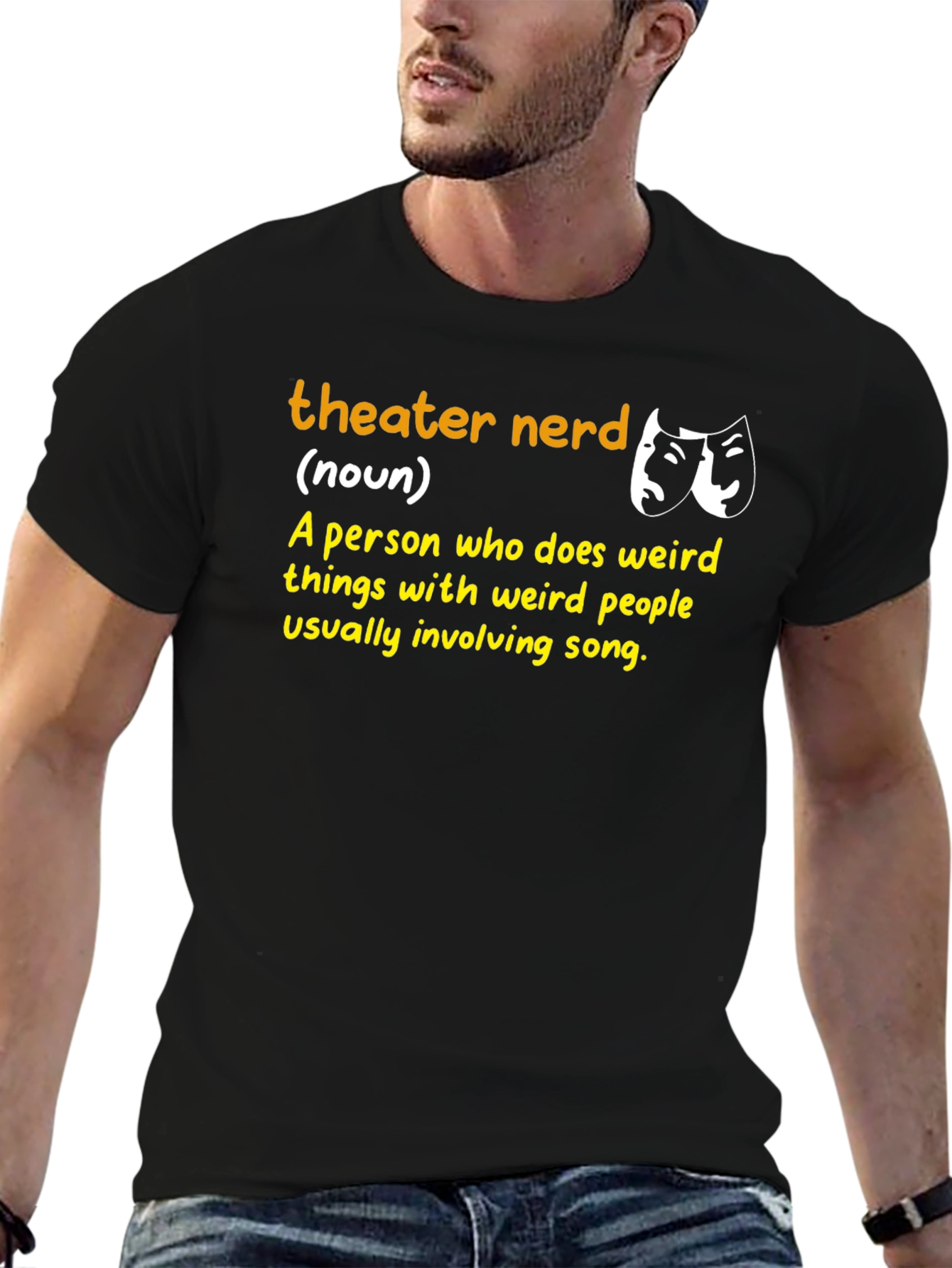 Theater Nerd Definition Black T-Shirt