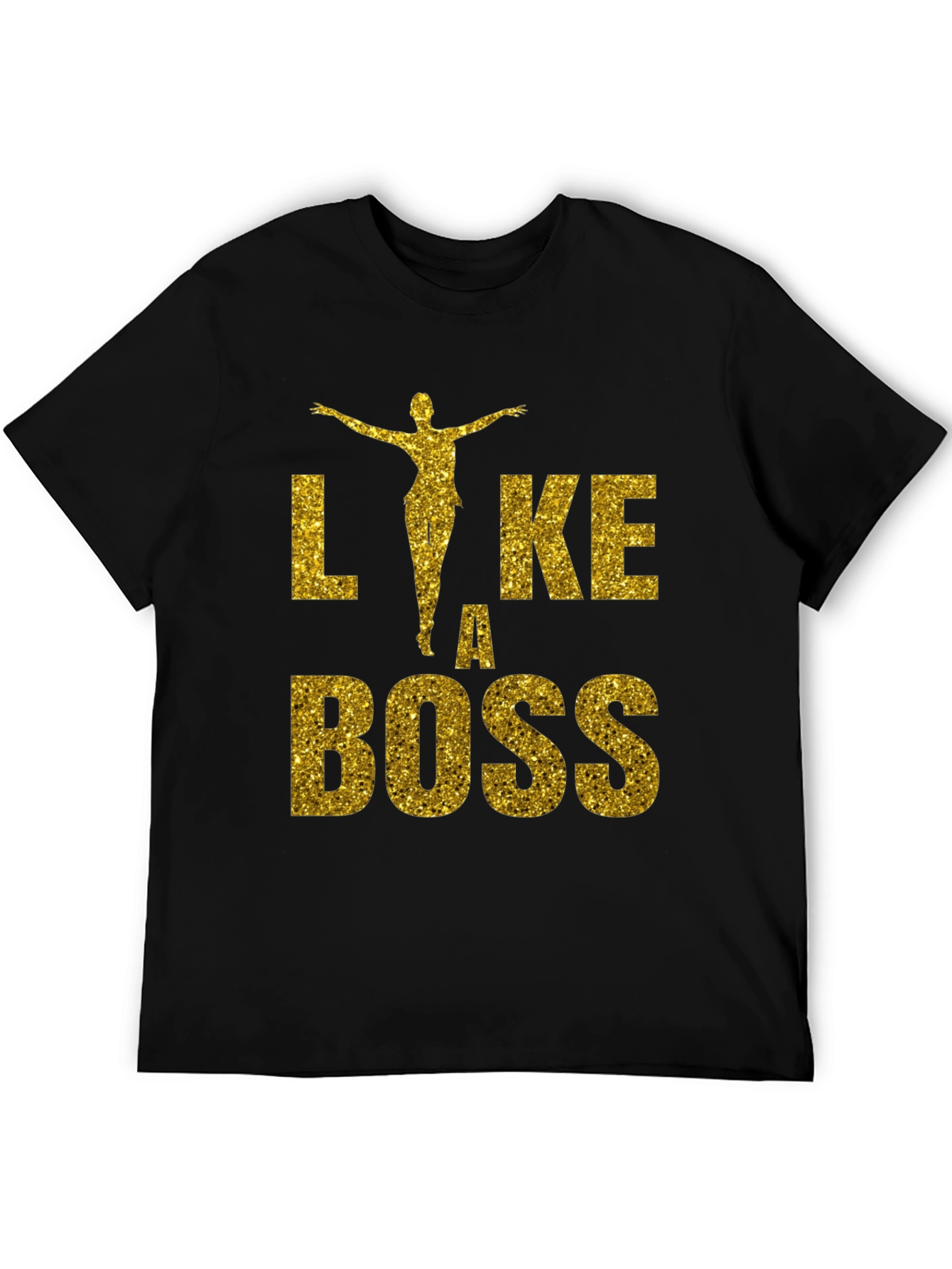 Like A Boss Glitter Graphic T-Shirt