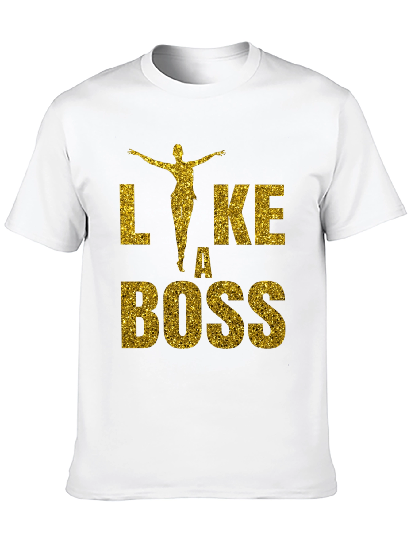 Like A Boss Glitter Graphic T-Shirt
