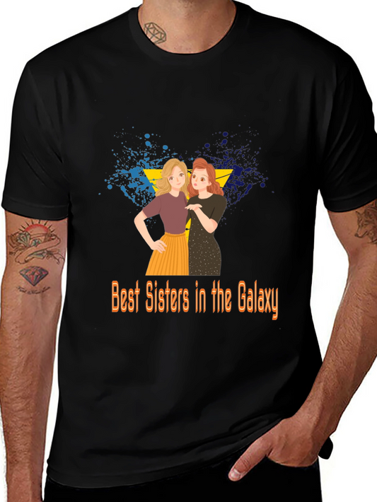 Best Sisters in the Galaxy Black T-Shirt