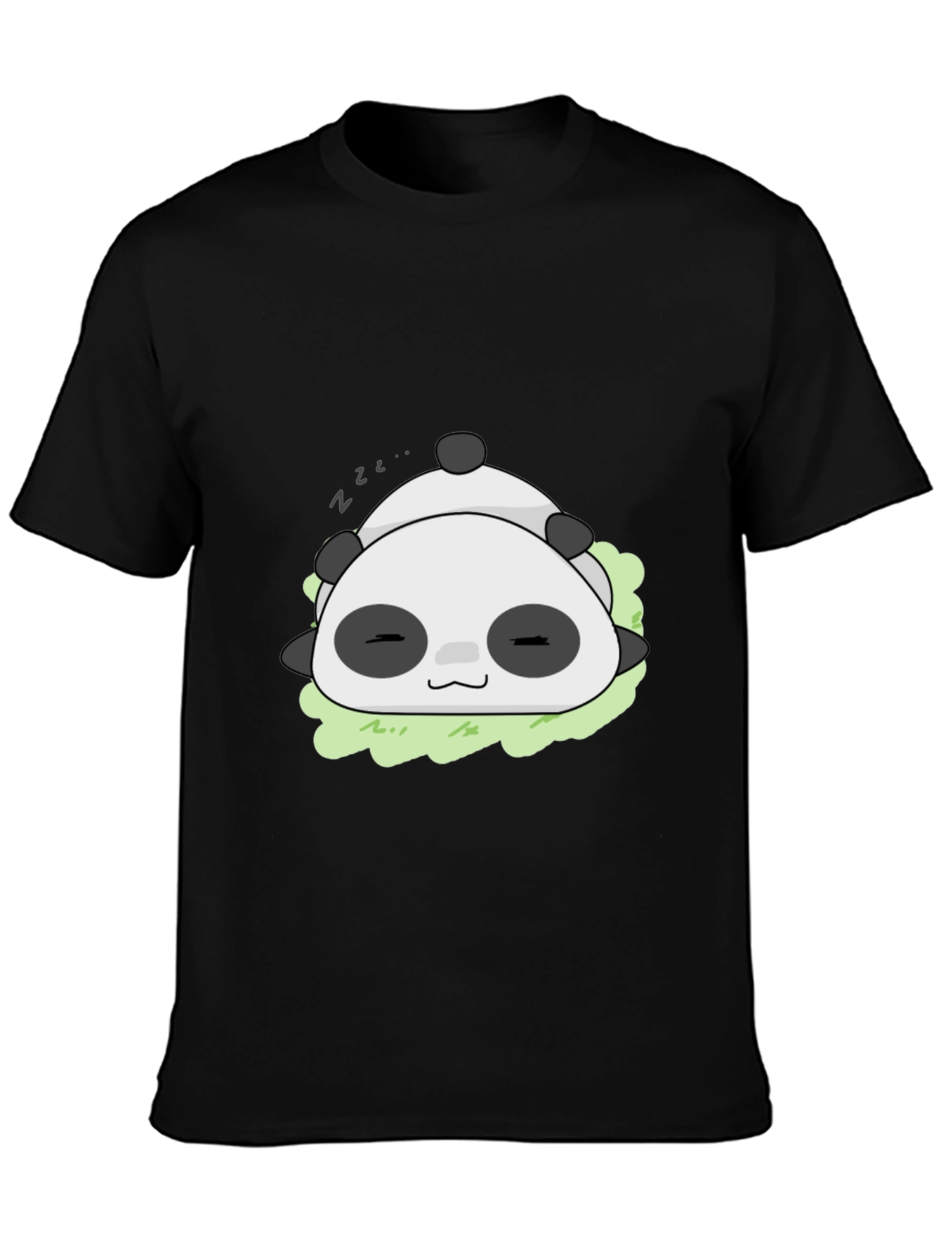 Cute Sleeping Panda T-Shirt - Black