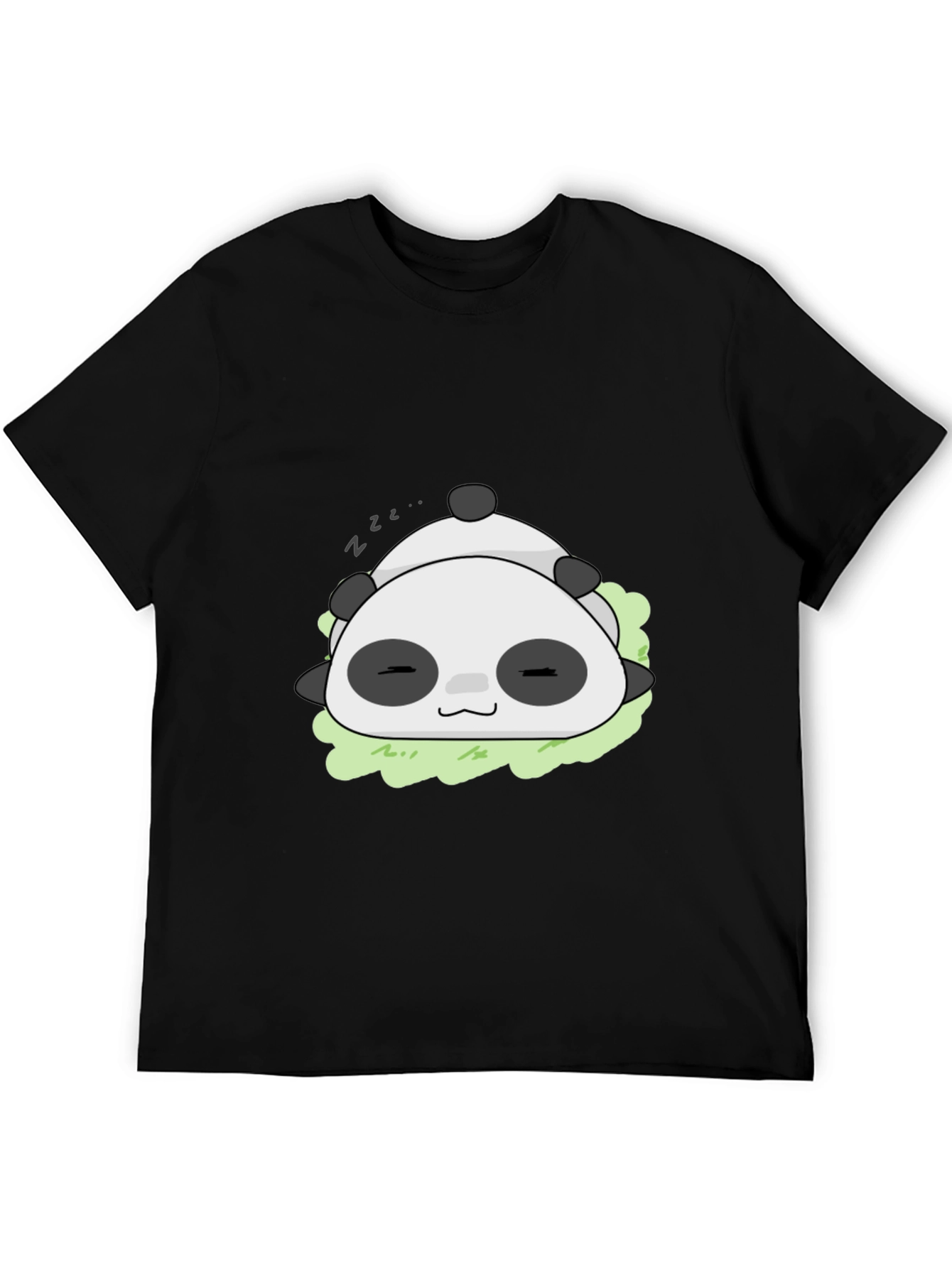 Cute Sleeping Panda T-Shirt - Black