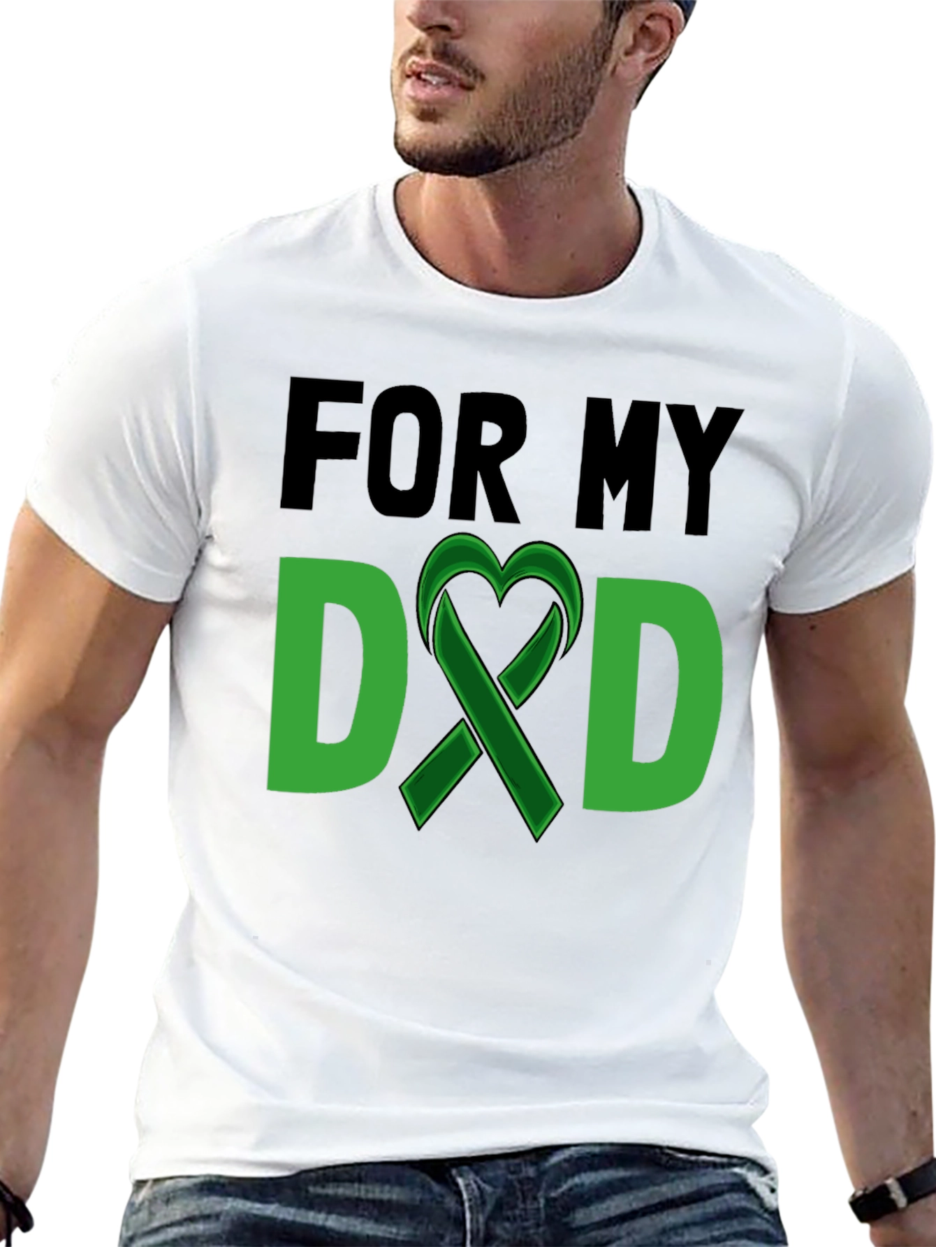 For My Dad Green Ribbon T-Shirt