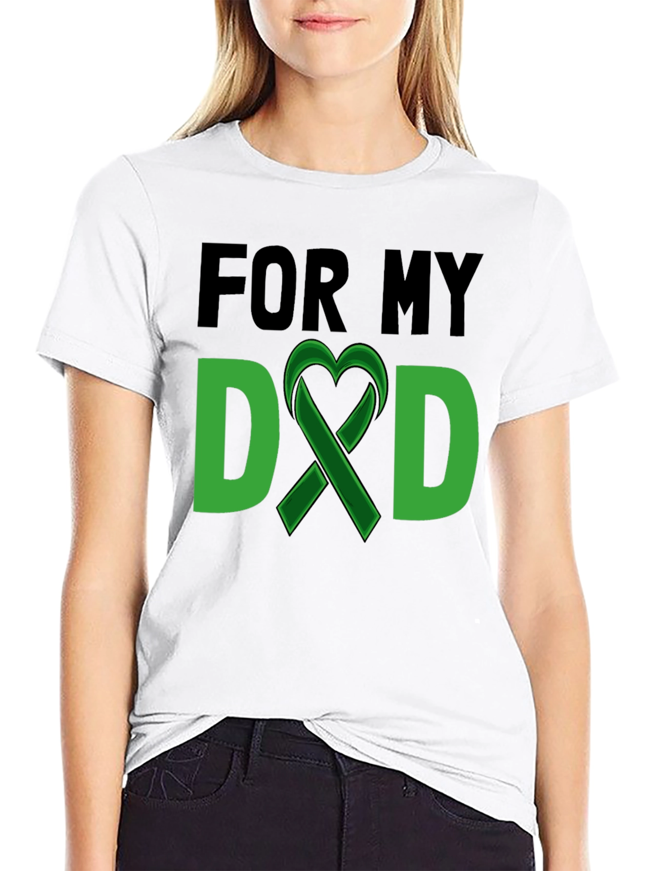 For My Dad Green Ribbon T-Shirt