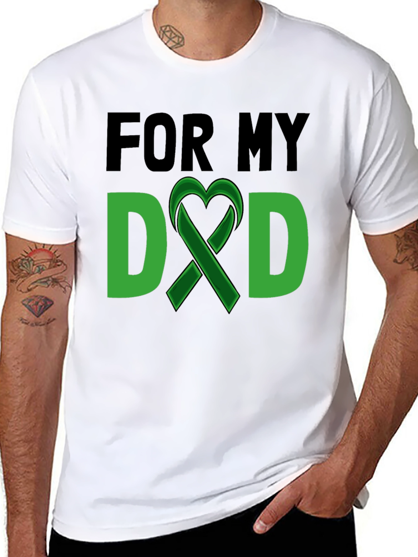 For My Dad Green Ribbon T-Shirt