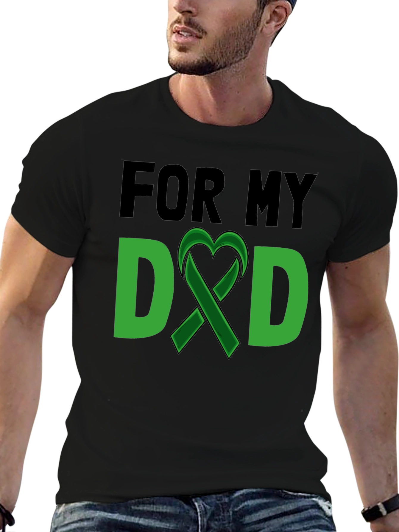 For My Dad Green Ribbon T-Shirt