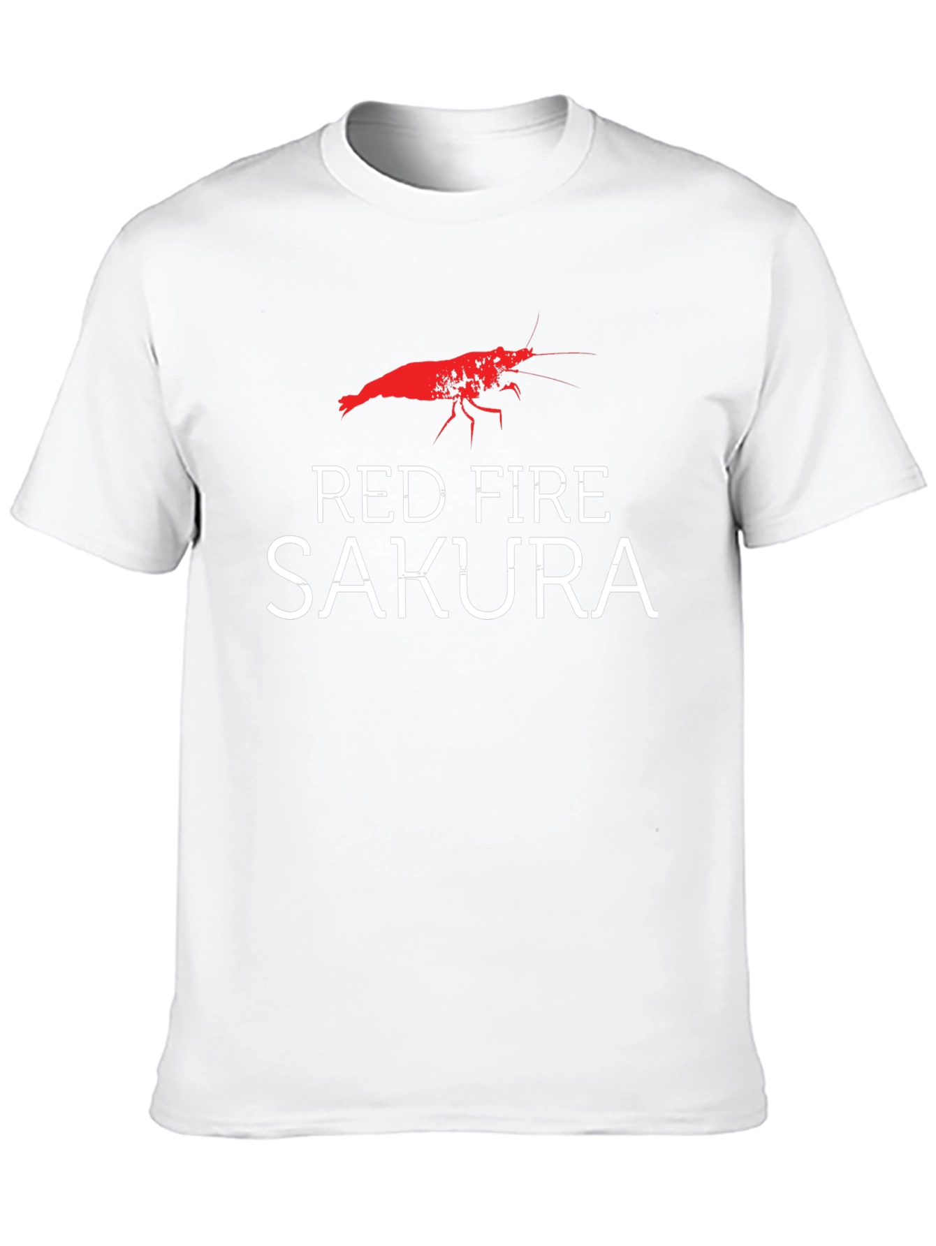 Red Fire Sakura Shrimp Graphic T-Shirt