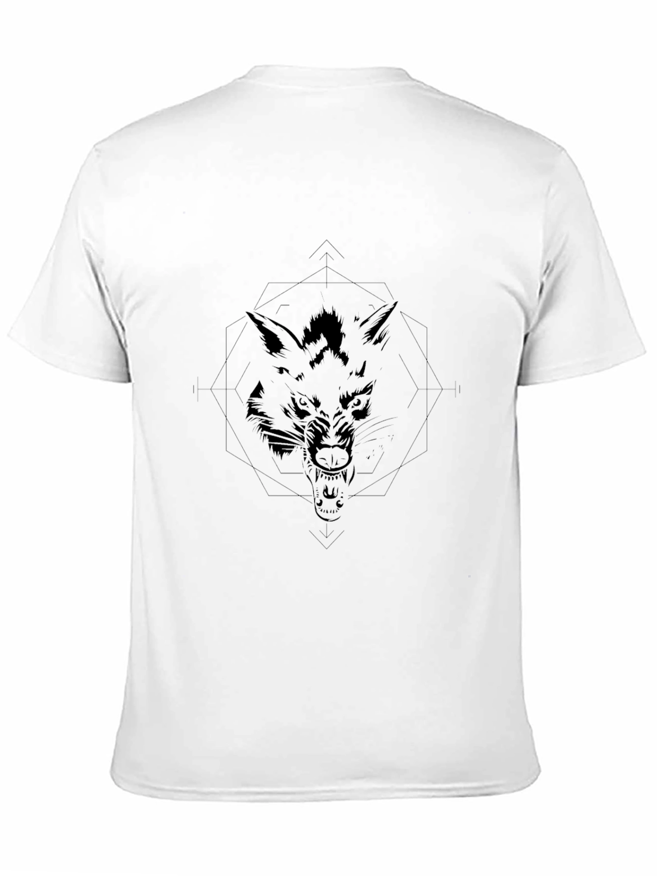 Mens Black Wolf Graphic Tee