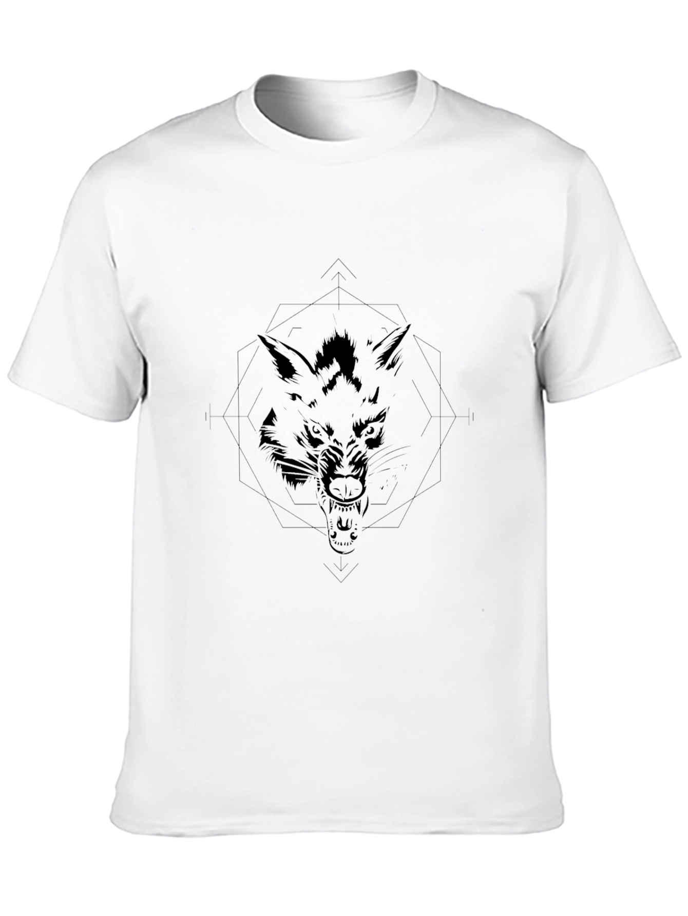 Mens Black Wolf Graphic Tee