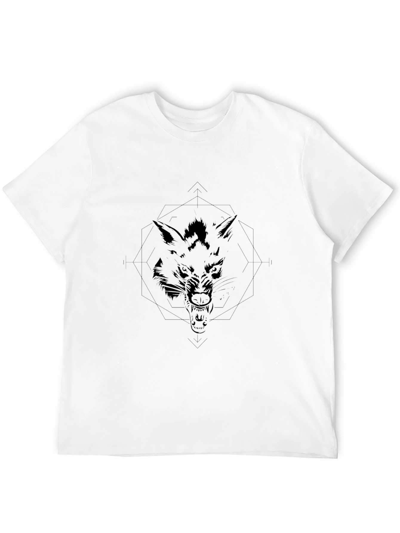 Mens Black Wolf Graphic Tee