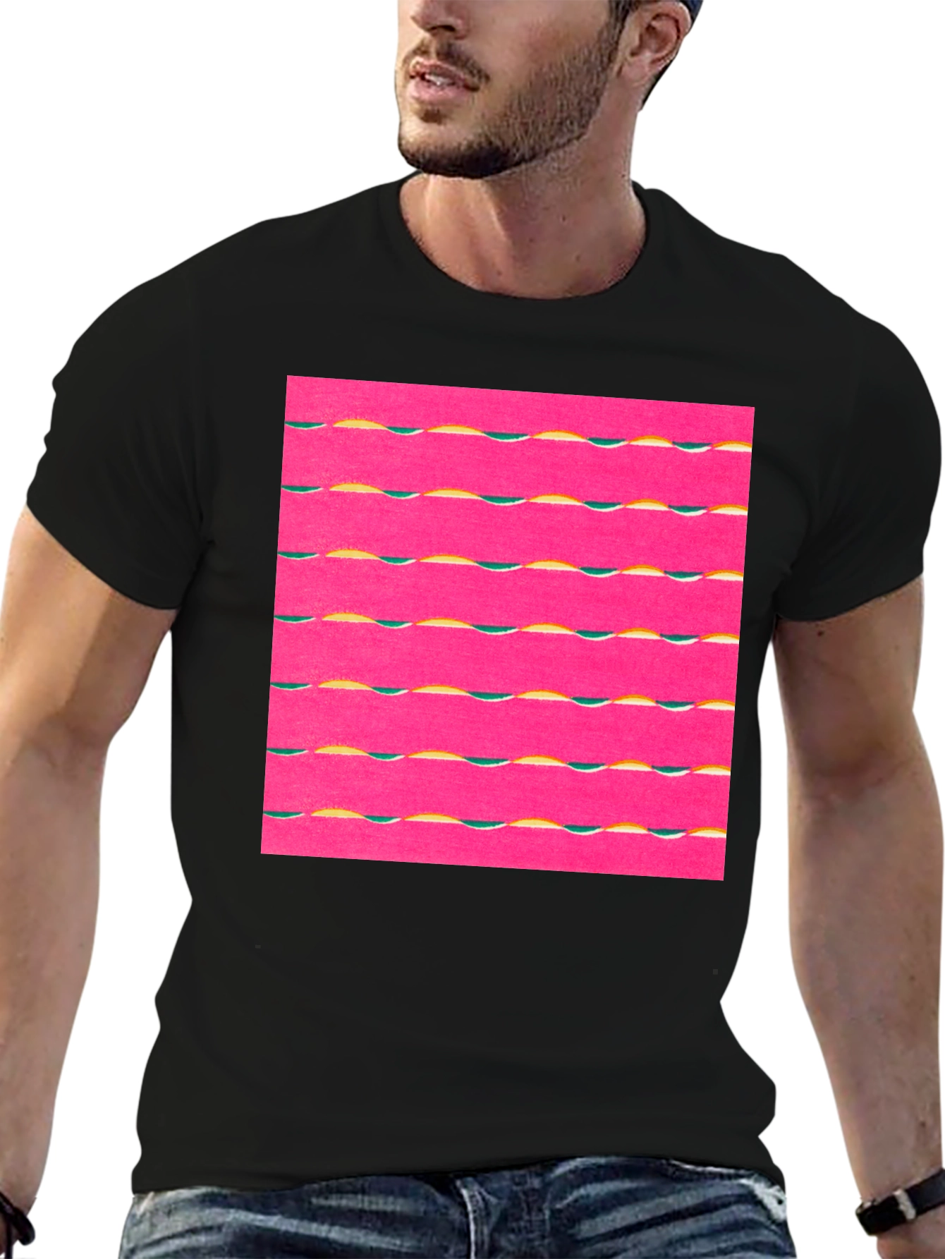 Retro Wave Graphic Tee - Black