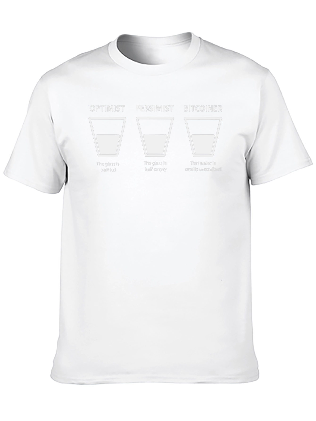Optimist Pessimist Bitcoiner Glass Half Full Graphic Tee