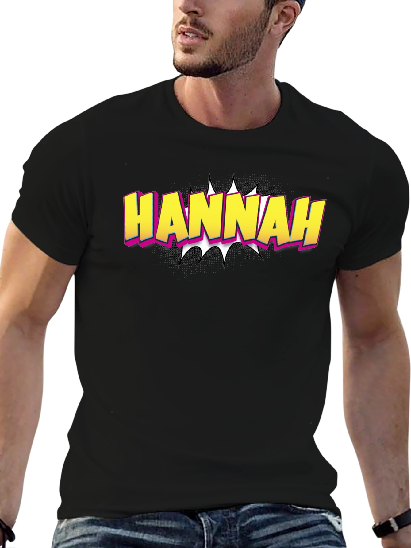Hannah Comic Style T-Shirt - Custom Name Tee
