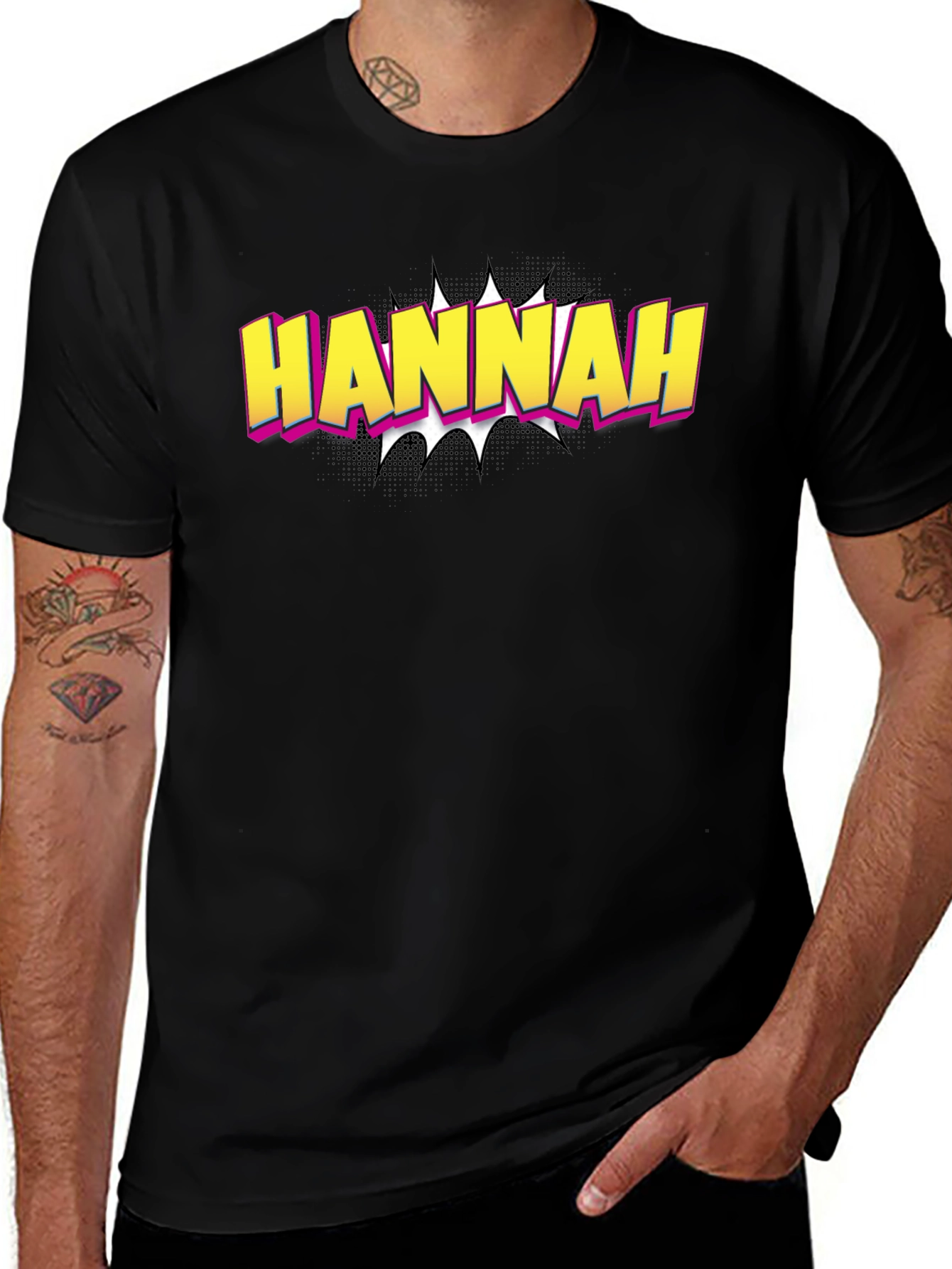 Hannah Comic Style T-Shirt - Custom Name Tee