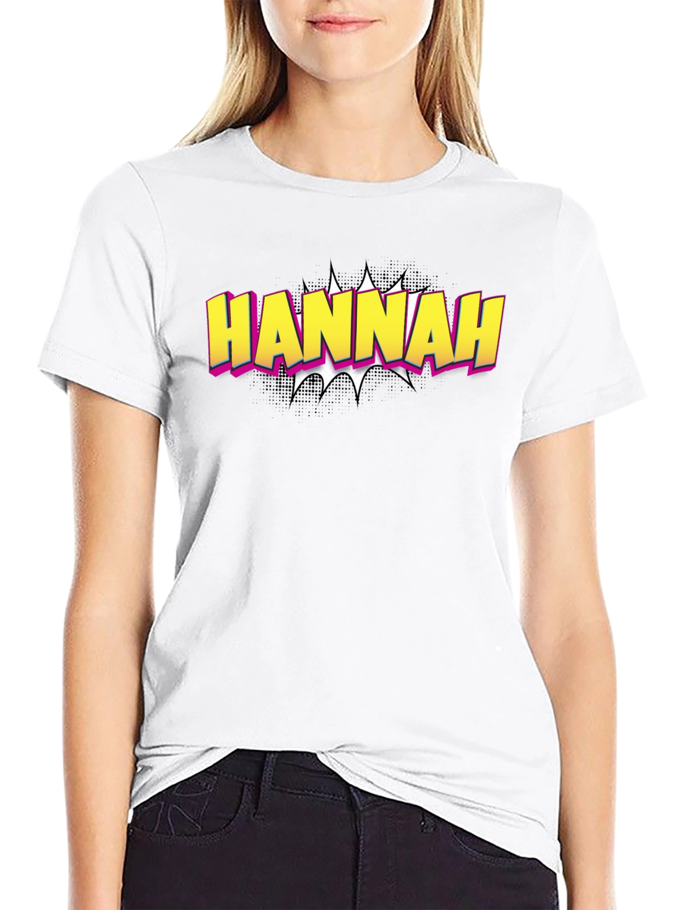Hannah Comic Style T-Shirt - Custom Name Tee