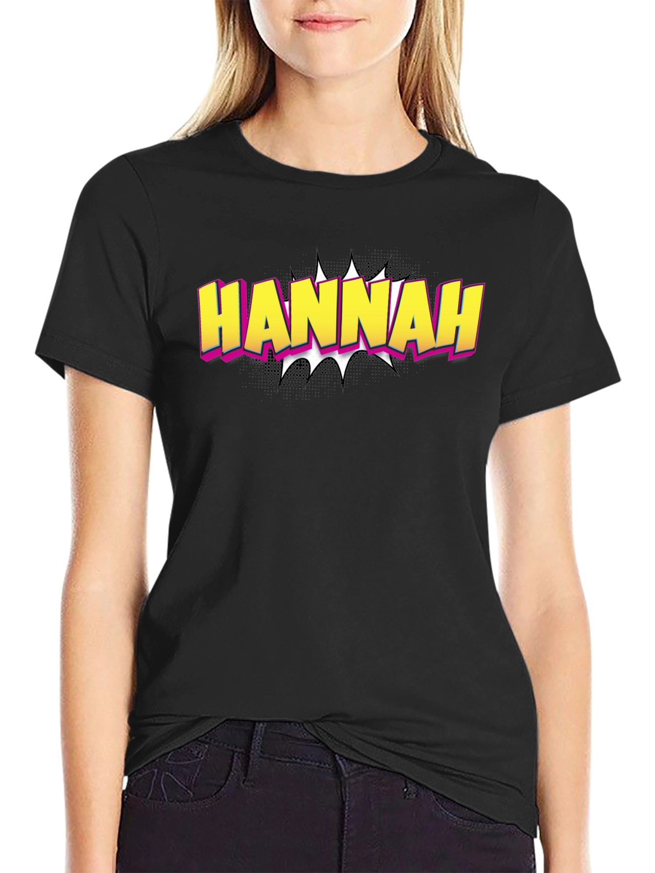 Hannah Comic Style T-Shirt - Custom Name Tee