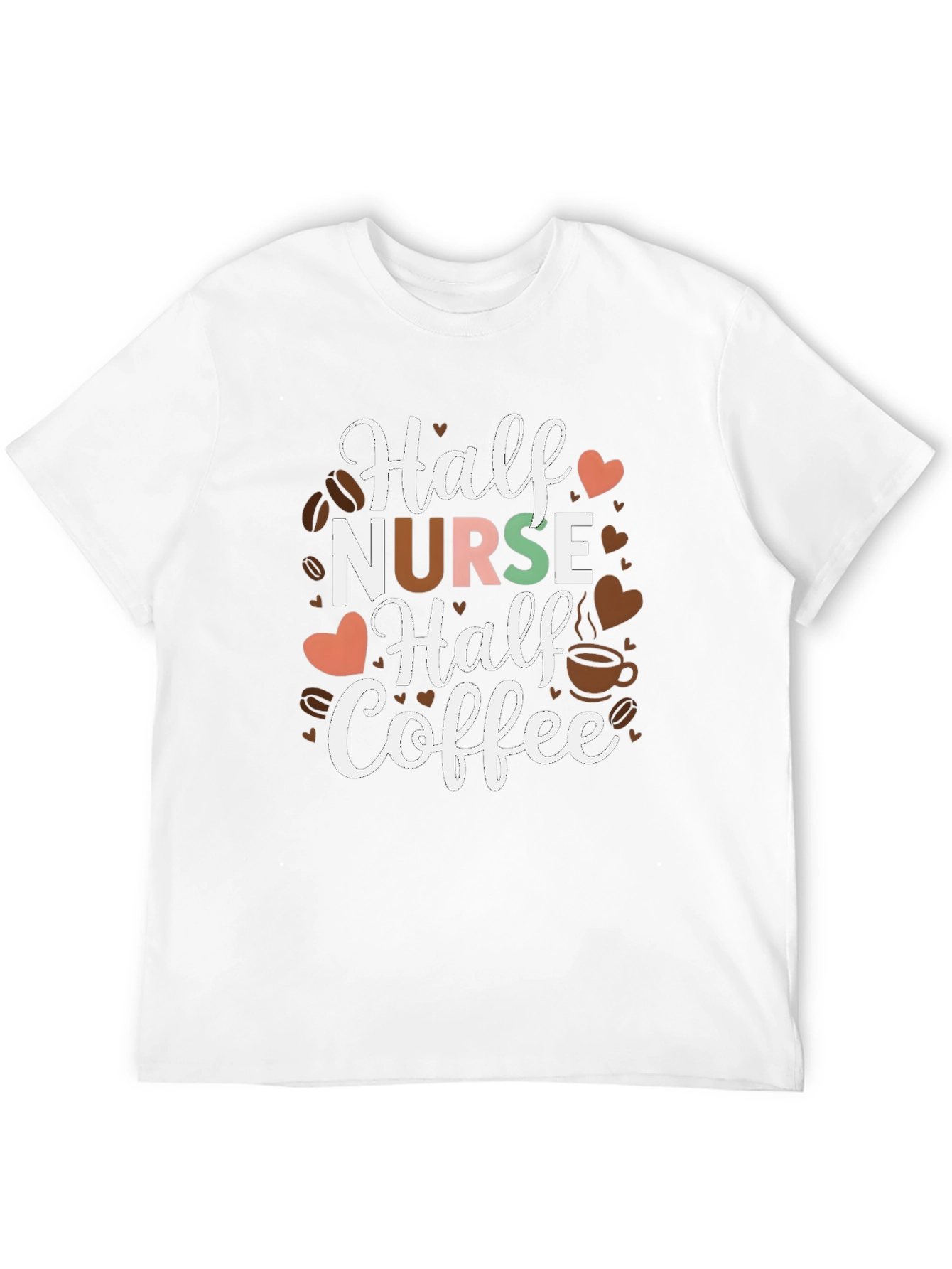 Half Nurse Half Coffee Graphic T-Shirt