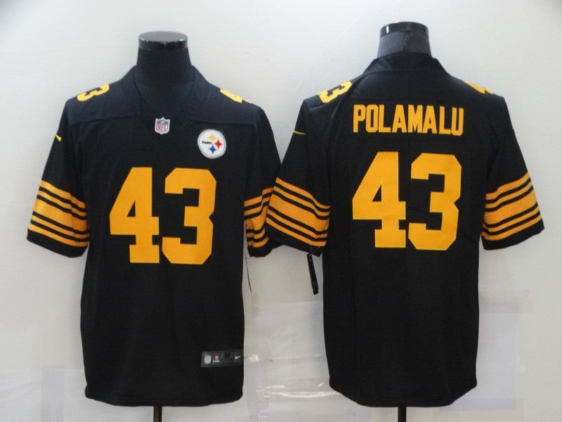 Men's Pittsburgh Steelers Troy Polamalu #43 Black Alternate Legend Jerseys