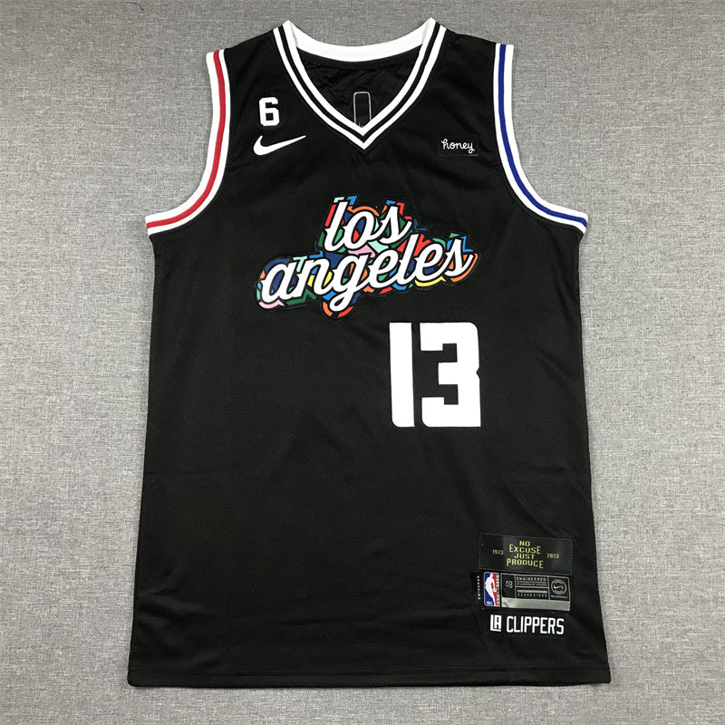 Men's LA Clippers Paul George #13 Black 2022/23 Fastbreak Jerseys - City Edition