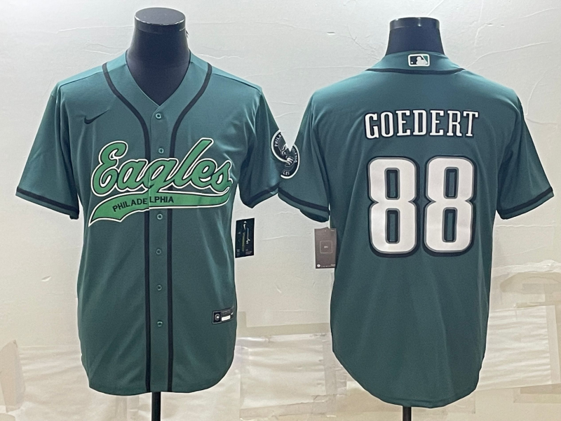 Men's Philadelphia Eagles Dallas Goedert #88 Midnight Green Game Jerseys Joint Edition