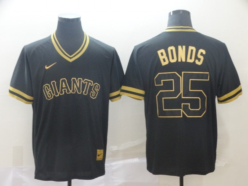 Men's San Francisco Giants Barry Bonds #25 Black Fashion Stitched Jerseys