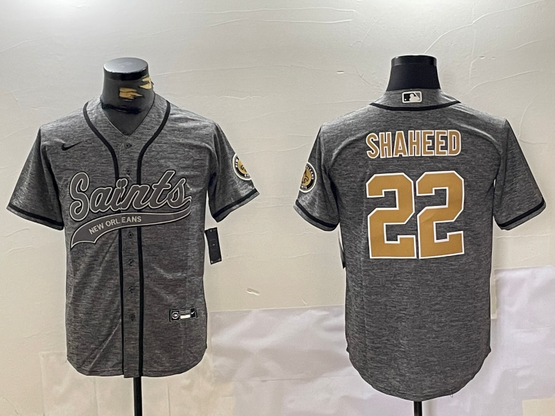 Men's New Orleans Saints Rashid Shaheed #22 Gray Player Jerseys