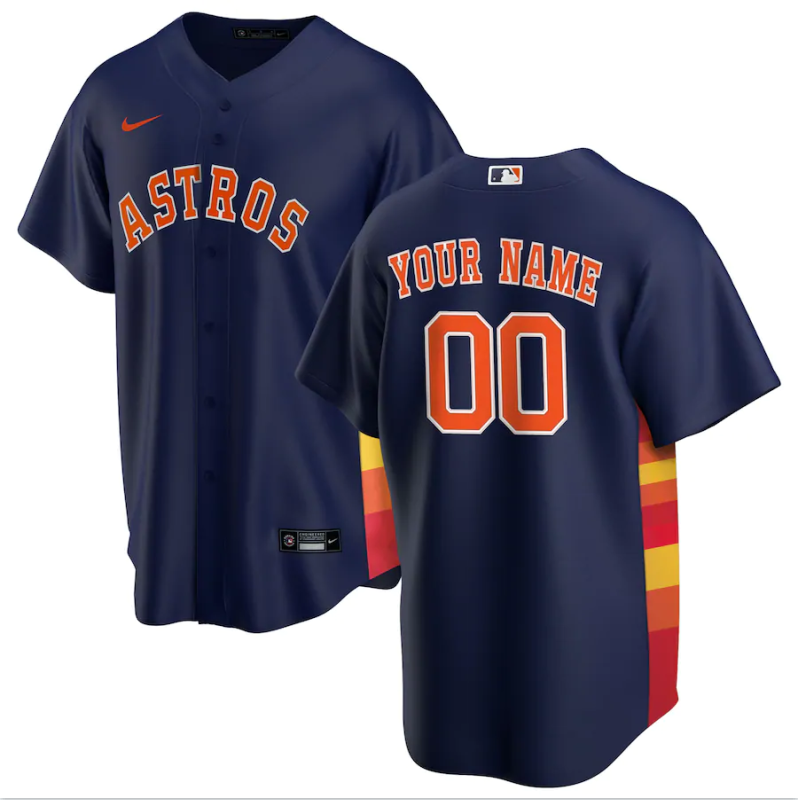 Men's Houston Astros Navy Alternate Replica Player Custom Jerseys