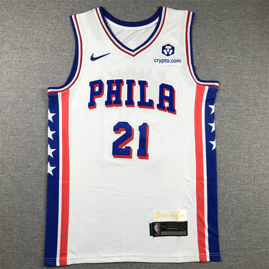 Men's Philadelphia 76ers Joel Embiid #21 White Swingman Jerseys