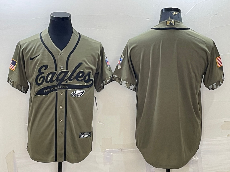 Men's Philadelphia Eagles Olive 2022 Salute To Service Limited Blank Jerseys