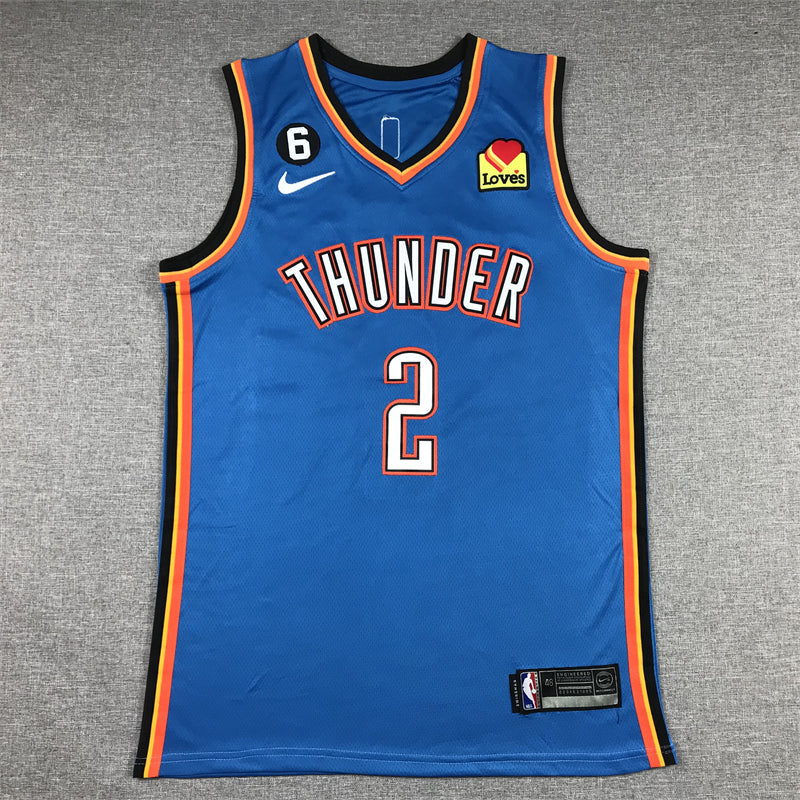Men's Oklahoma City Thunder Shai Gilgeous-Alexander #2 Blue 2022/23 Swingman Jerseys - Icon Edition