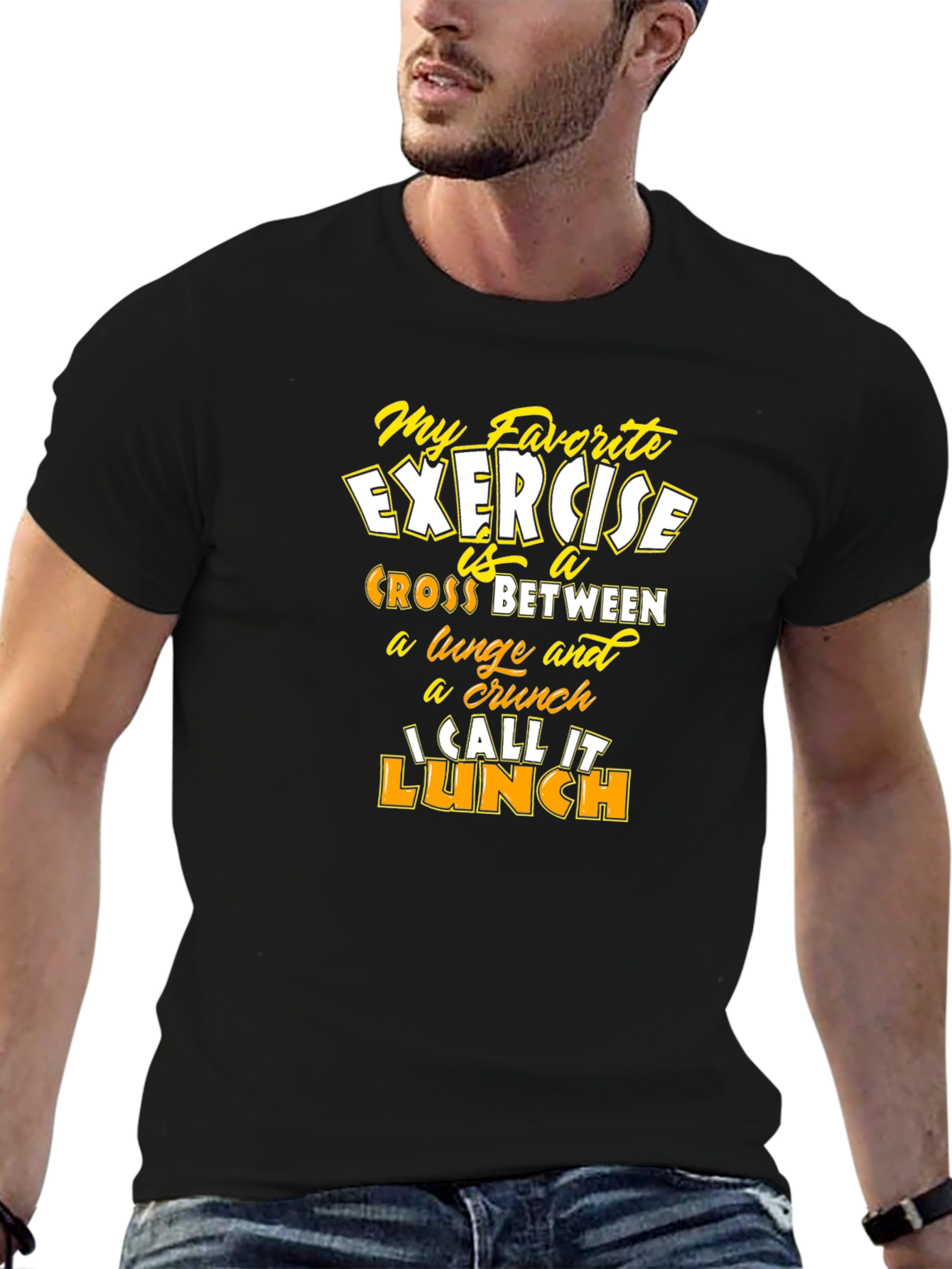 Funny Exercise Lunch T-Shirt - Mens Graphic Tee