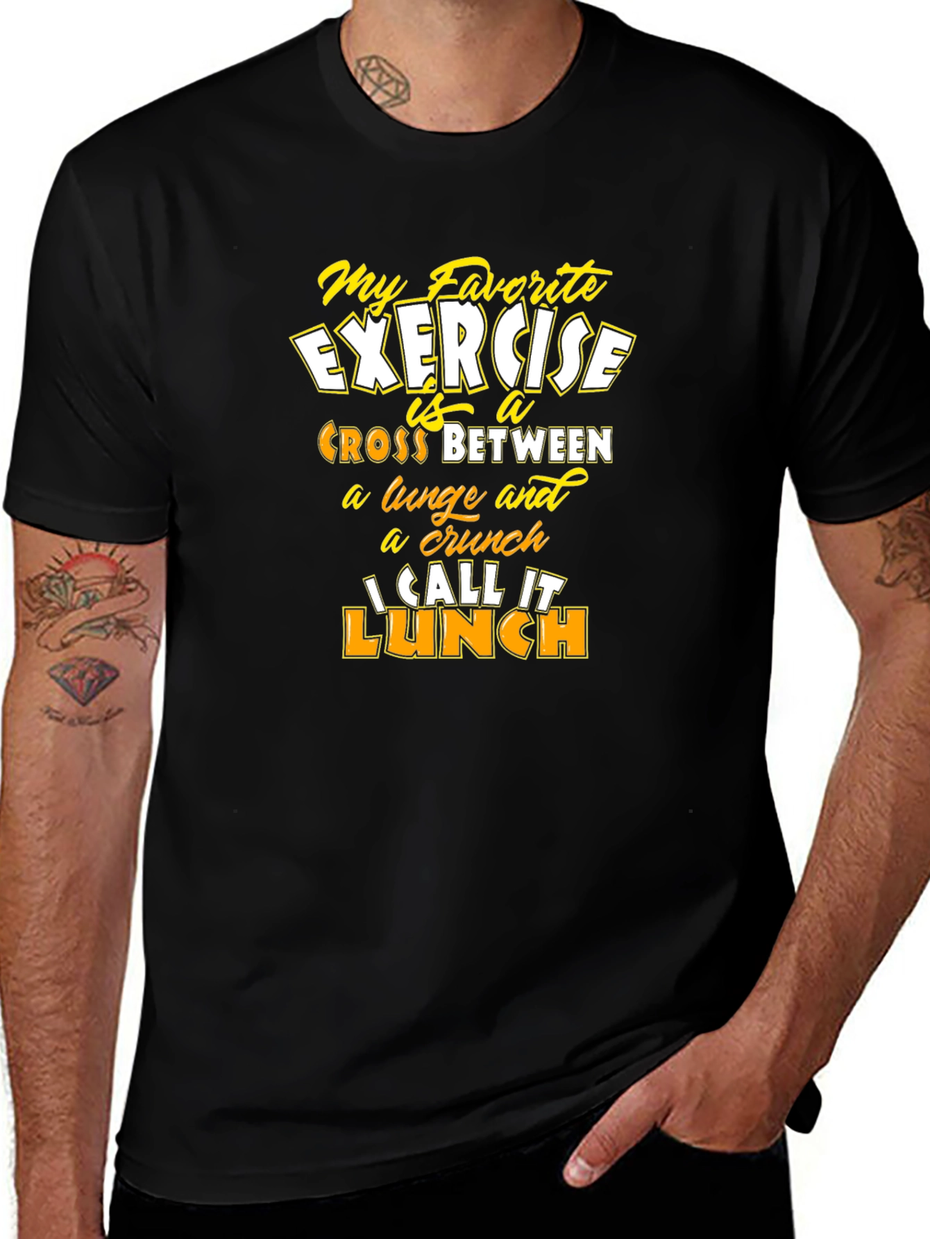 Funny Exercise Lunch T-Shirt - Mens Graphic Tee
