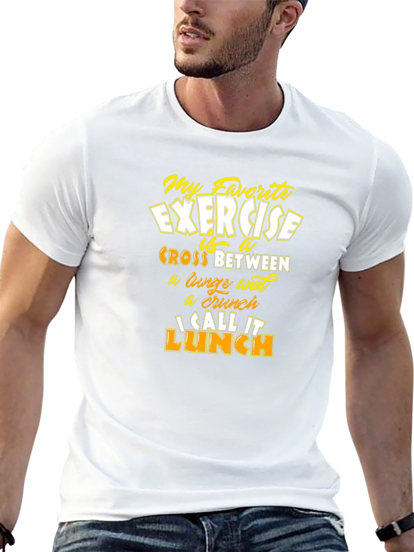 Funny Exercise Lunch T-Shirt - Mens Graphic Tee