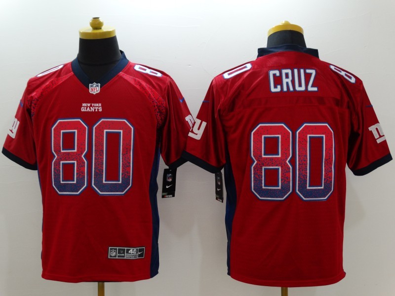 Men's New York Giants Victor Cruz #80 Red Game Jerseys