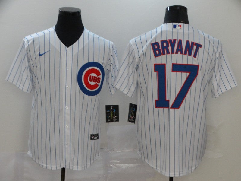 Men's Chicago Cubs Kris Bryant #17 White Replica Baseball Jerseys