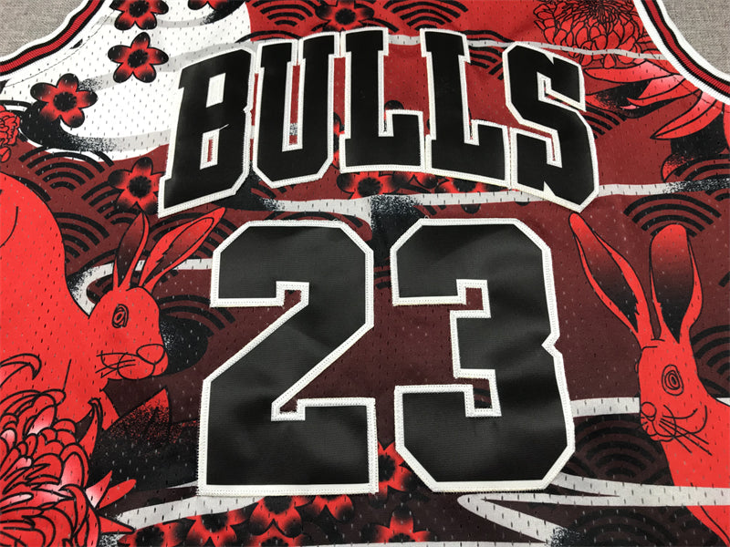 Men's Chicago Bulls Michael Jordan #23 Year of Rabbit Edition Hardwood Classics Swingman Jerseys