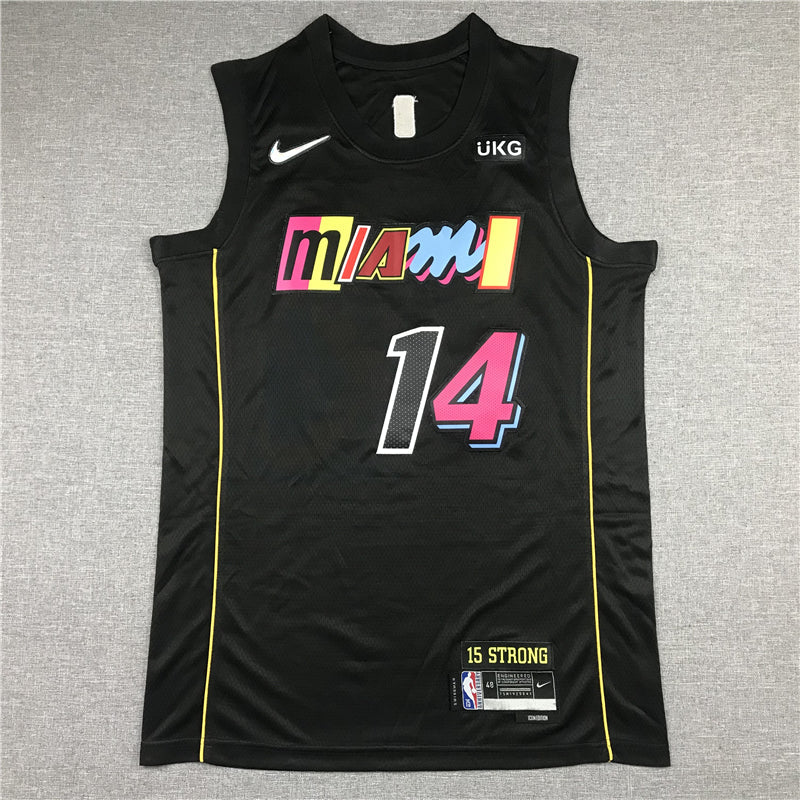Men's Miami Heat Tyler Herro #14 Black Swingman Player Jerseys - City Edition