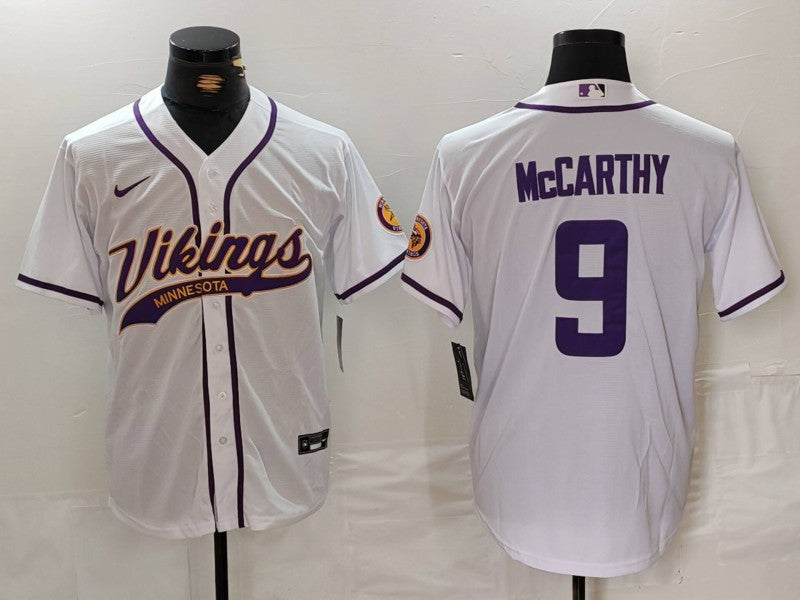 Men's Minnesota Vikings J.J. McCarthy #9 White Game Jerseys