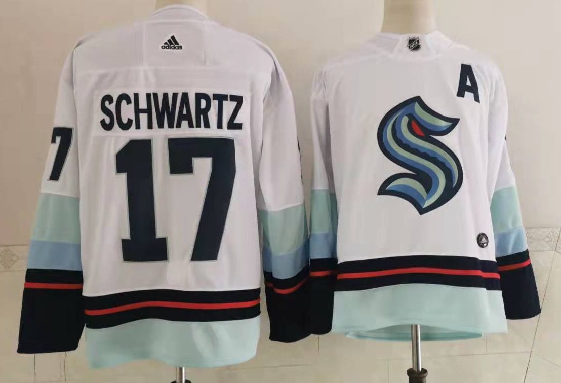 Men's Seattle Kraken Jaden Schwartz #17 White Home Breakaway Player Jerseys
