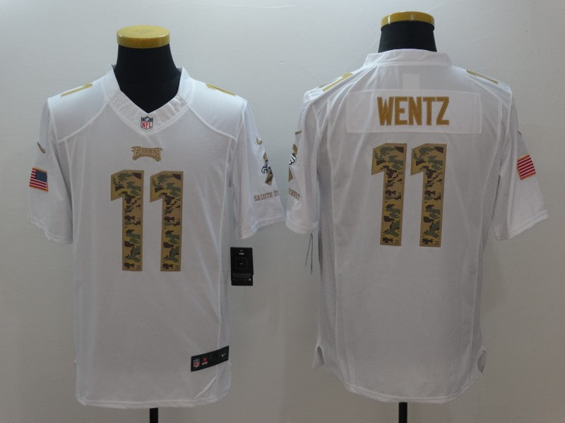 Men's Philadelphia Eagles #11 Carson Wentz White Game Player Jerseys