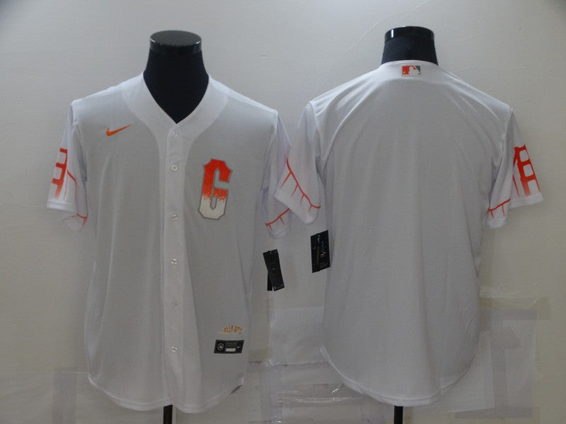 Men's San Francisco Giants White City Connect Replica Blank Jerseys