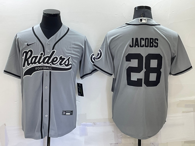 Men's Las Vegas Raiders Josh Jacobs #28 Gray Game Jerseys Joint Edition
