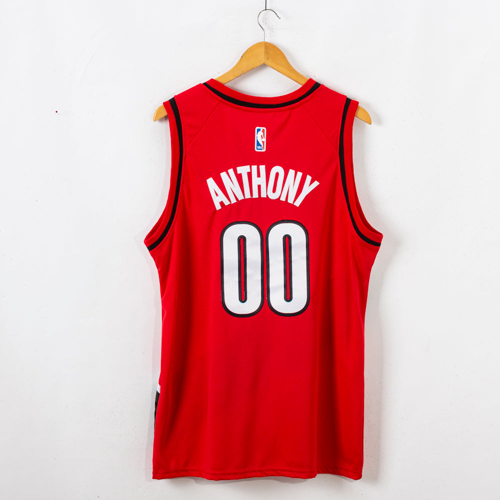 Men's Portland Trail Blazers Carmelo Anthony #00 Red Swingman Jerseys