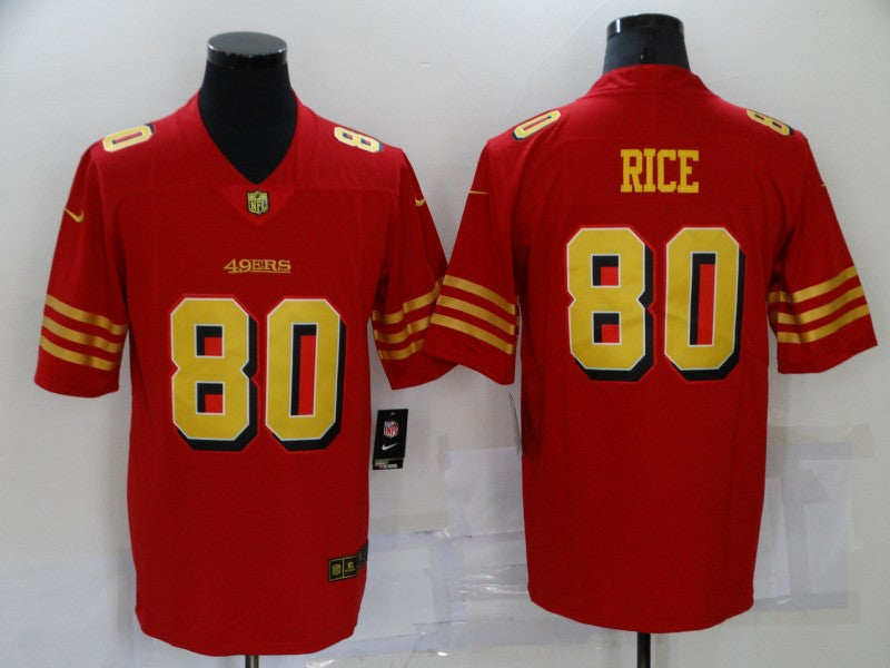 Men's San Francisco 49ers Jerry Rice #80 Red Player Game Jerseys