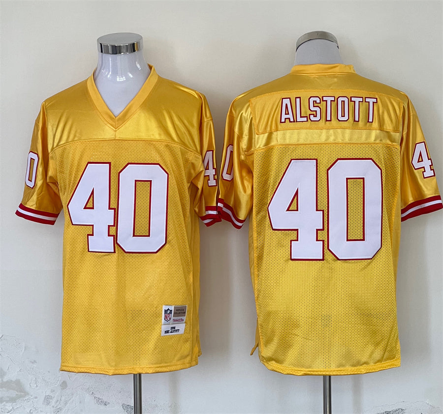Men's Tampa Bay Buccaneers Mike Alstott Mitchell & Ness Yellow Legacy Replica Jerseys