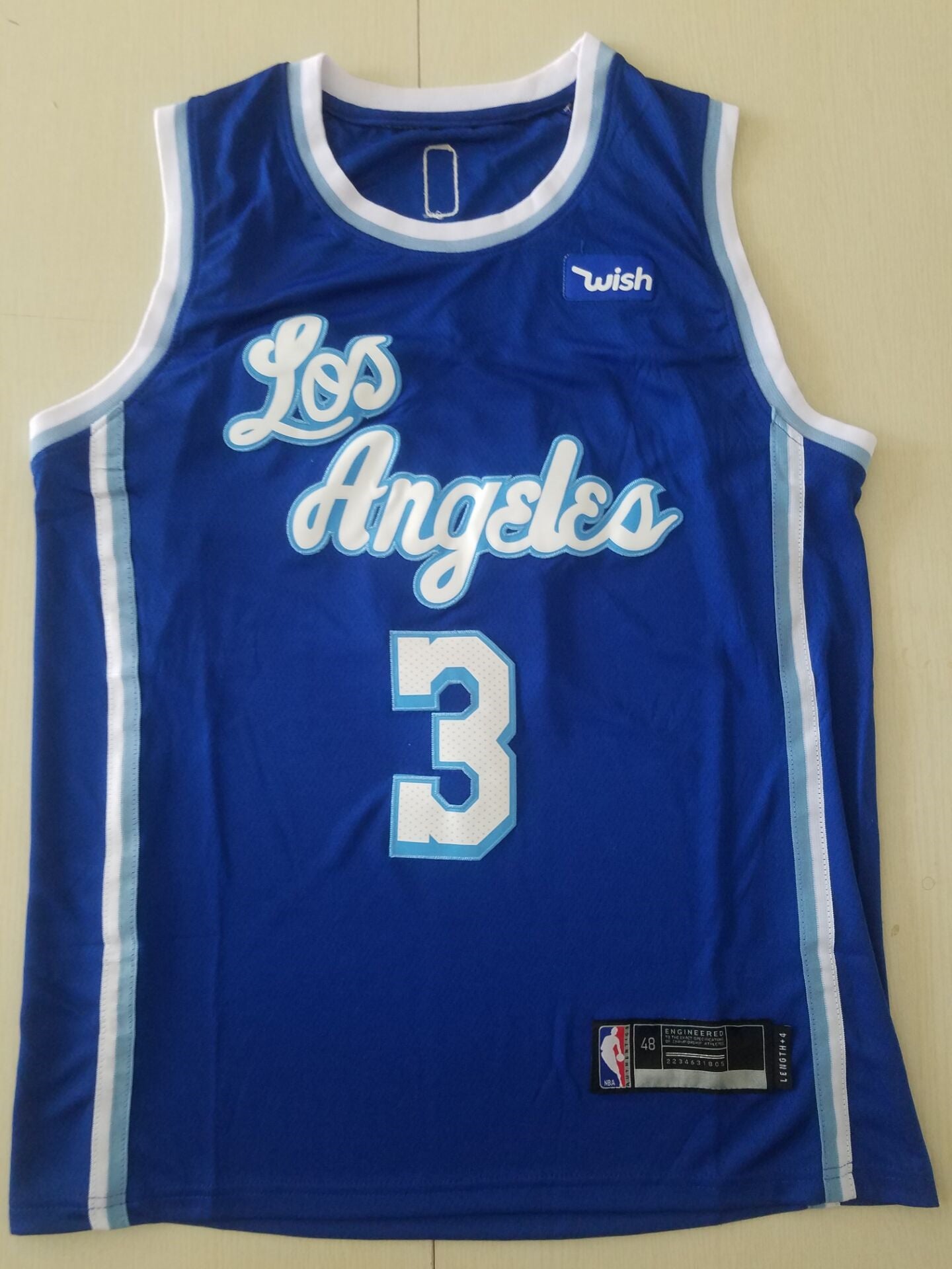 Men's Los Angeles Lakers Anthony Davis Blue #3 NBA Swingman Jerseys